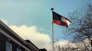 Confederate Flag flying outside Marshall County Courthouse April 2020