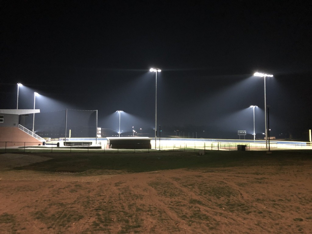 Great Crossing lights up baseball field to honor 2020 seniors