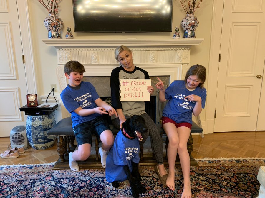 Kentucky First Lady Britainy Beshear joined social media on Tuesday sharing a picture of her family as her first post.