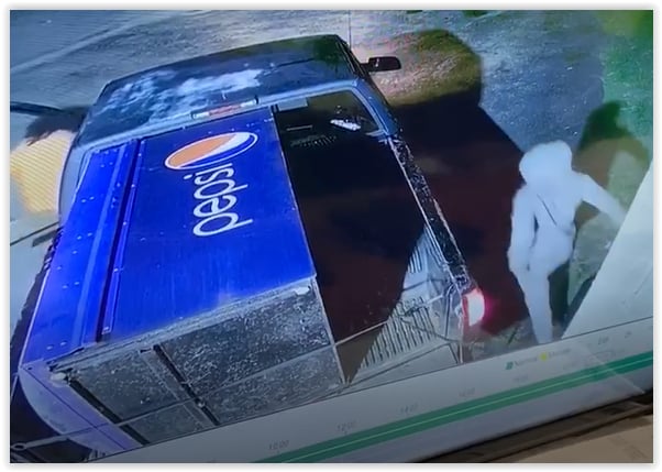 Security camera images of at least three people stealing a Pepsi machine from ROn's Market in Barbourville Highway in Laurel County on 3-31-20