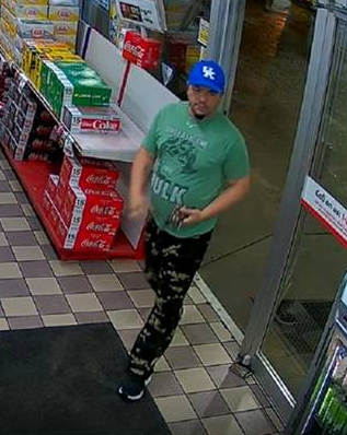 Security camera image of man Richmond Police want to talk to about business theft 4-26-20