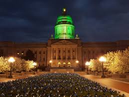 Kentucky Capitol lit-up green to honor those who died from the coronavirus during the pandemic of 2020