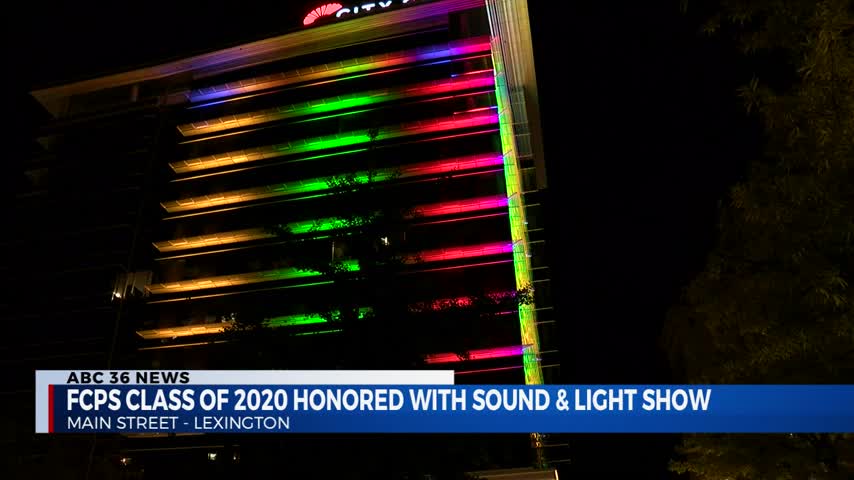 Fayette County Public Schools Class of 2020 honored with sound and light show at City Center in downtown Lexington on the last day of school 5-27-20