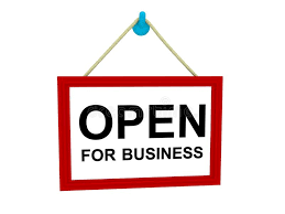 Open for Business sign