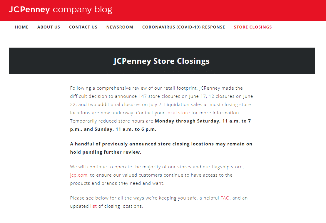 JCPenney announces more store closings