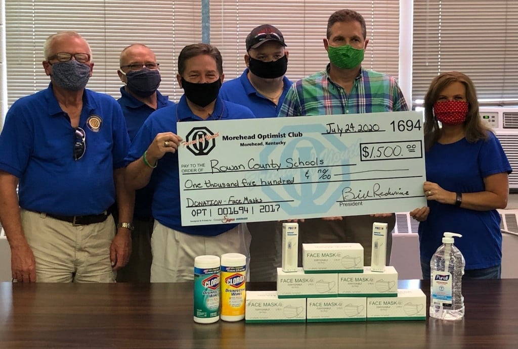 Morehead Optimist Club donates money to Rowan County Schools for back-to-school PPE