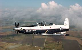 Image of T-6 Texan II military training plane.  One made an emergency landing at Lexington's Blue Grass Airport on 8-23-20 when the pilot had to manually lower the landing gear