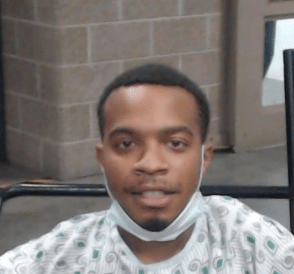 Darion Worfolk released from the hospital and taken straight to jail on 8-4-20 after being shot in the hip by LPD Officer Miller Owens after a brief chase in the area of Fifth and Chestnut streets on 7-31-20