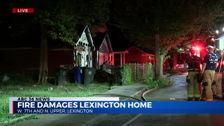 House caught fire near the corner of W. Seventh Street and N. Upper Street in Lexington on 8-30-20 (exterior shot)