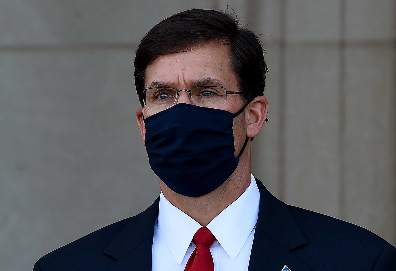 US Secretary of Defense Mark Esper attends an honor cordon at the Pentagon on September 22, in Washington.