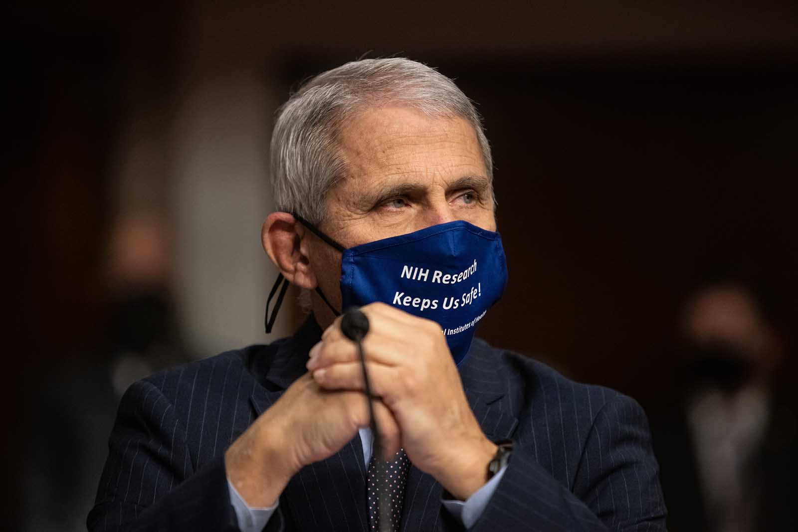 Dr. Anthony Fauci, director of National Institute of Allergy and Infectious Diseases at NIH, testifies on Capitol Hill, on September 23, in Washington.