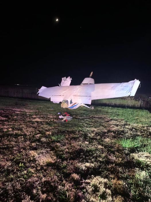 A small private plane with three men onboard crashed in Harrison County near the airport on 11-19-20.  The photo is courtesy of The Cynthiana Democrat/Facebook