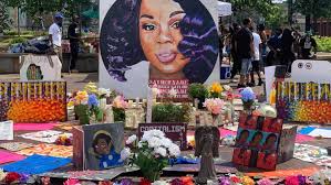 Makeshift memorial for Breonna Taylor at Jefferson Square Park in downtown Louisville.  Courtesy:  WHAS 11