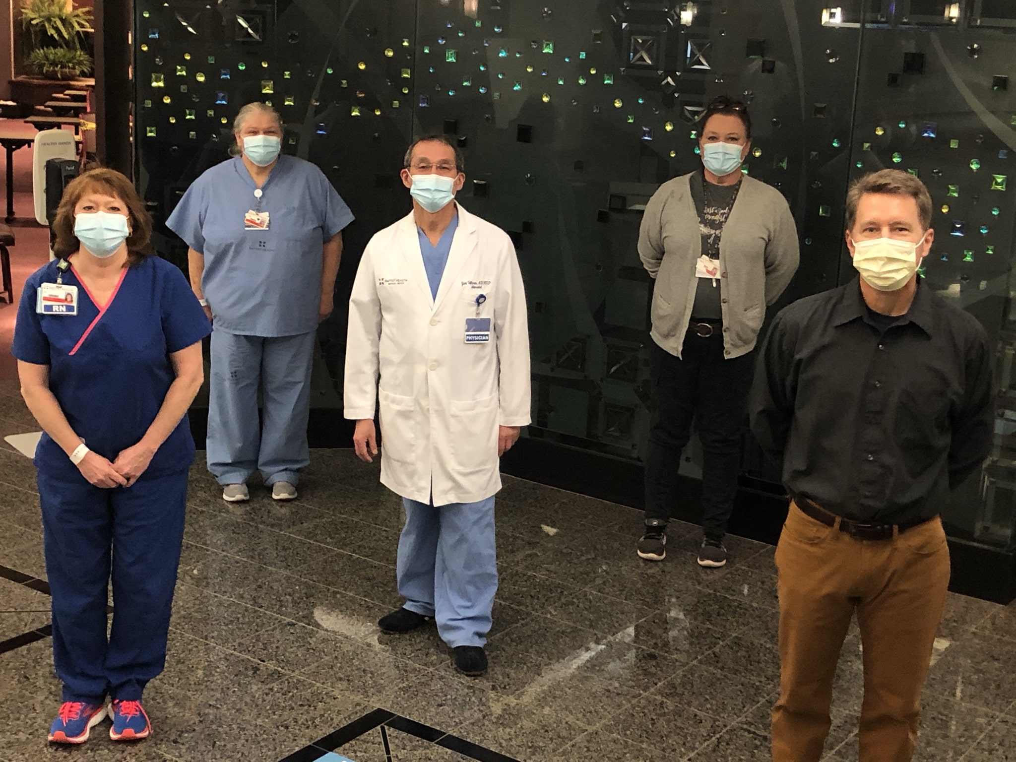 ER doctor, nurse assistant, housekeeper, nurse, intensivist first to