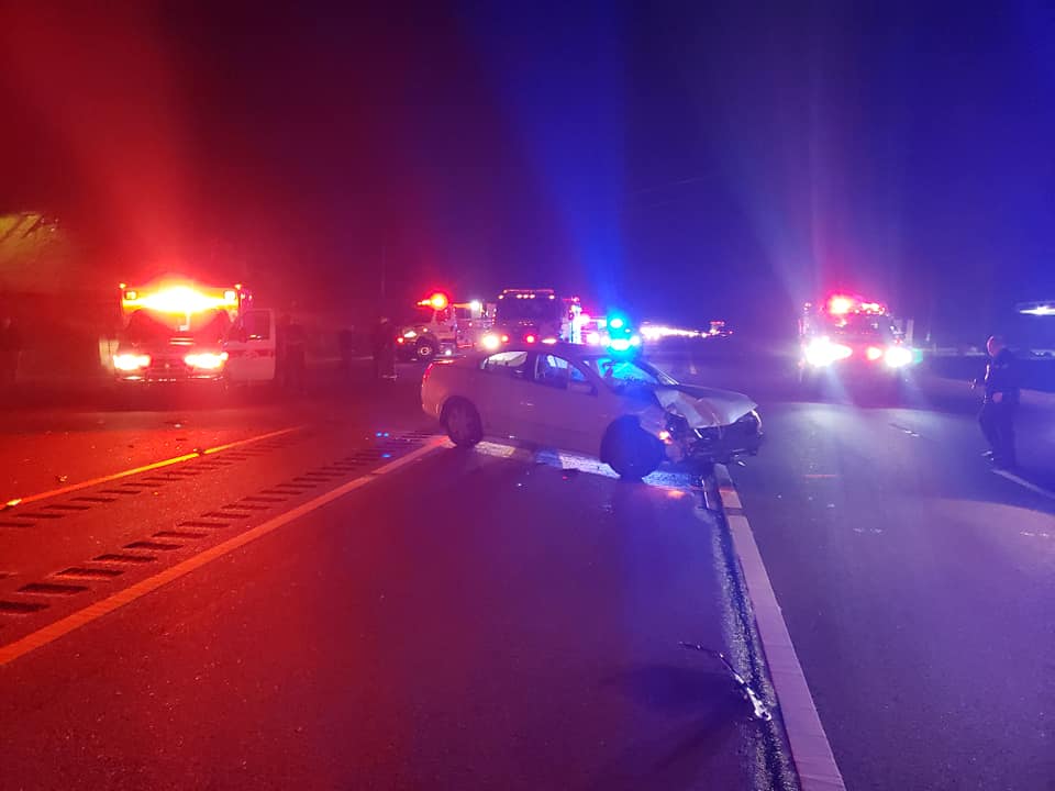 US 23 at Campbell Branch in Johnson County was shutdown following a crash with injuries on 12-18-20