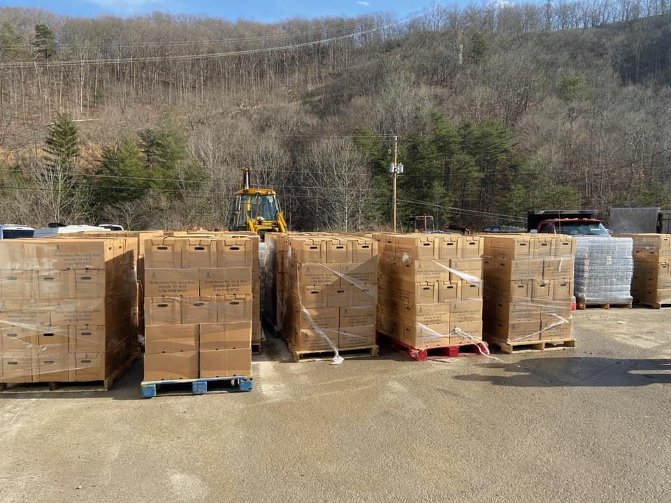 Bottled water brought-in by City of Hazard Utilities after several leaks in Perry County the week after Christmas led to water outages and boil water advisories