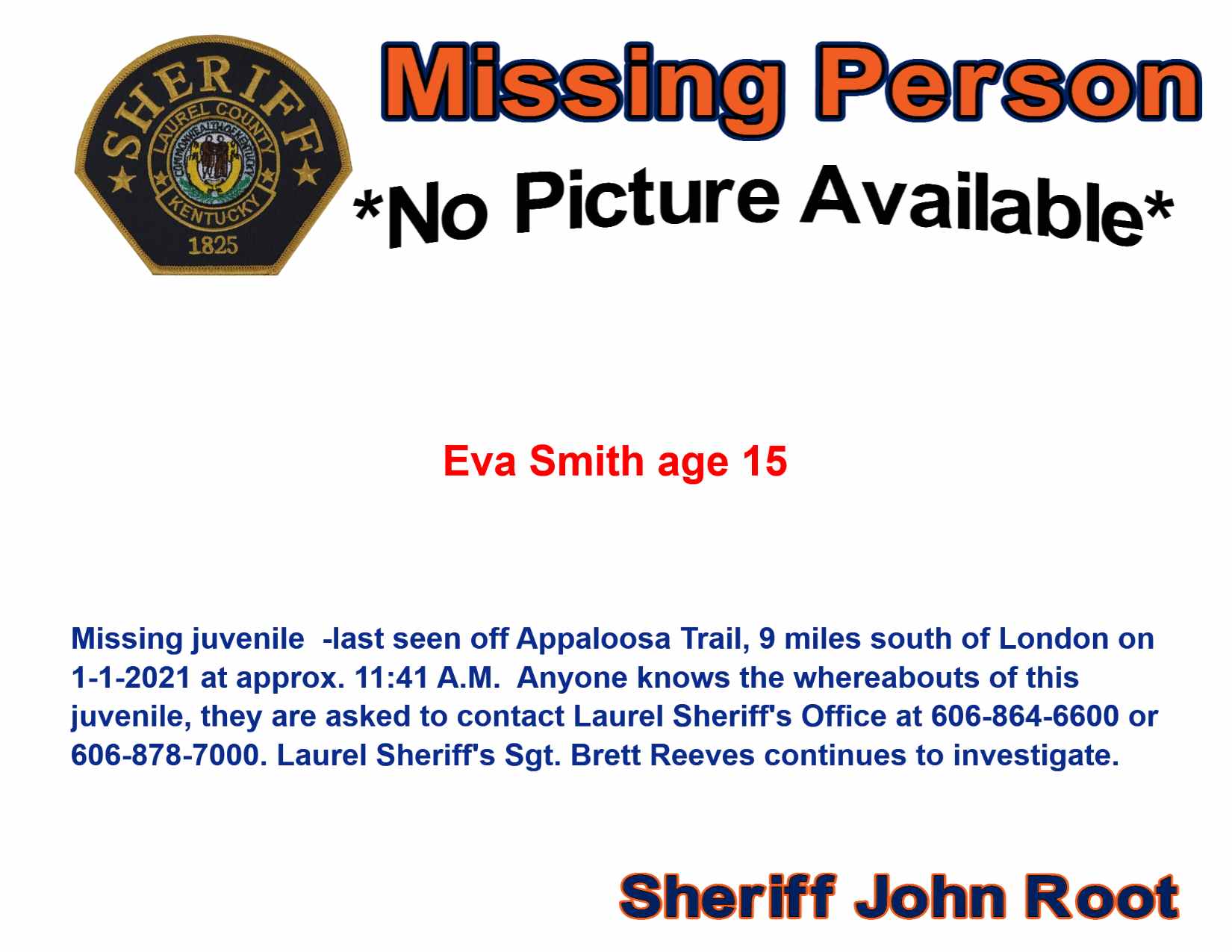 Laurel County Sheriff's Office looking for missing teen - WTVQ