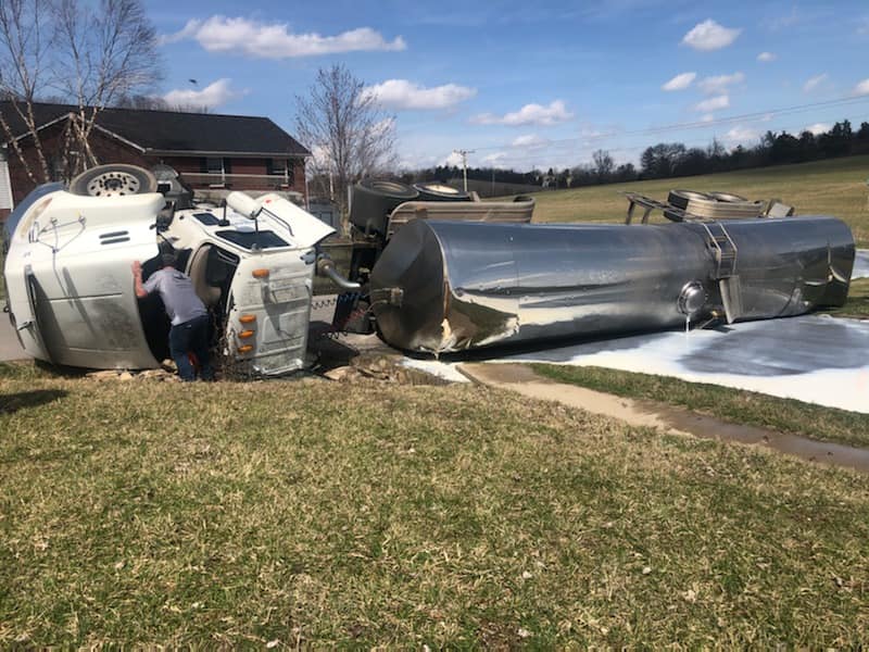 Milk Truck crash/City of Lawrenceburg