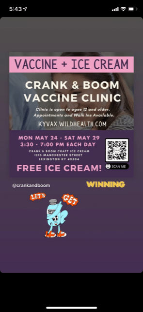 ice cream vaccine clinic