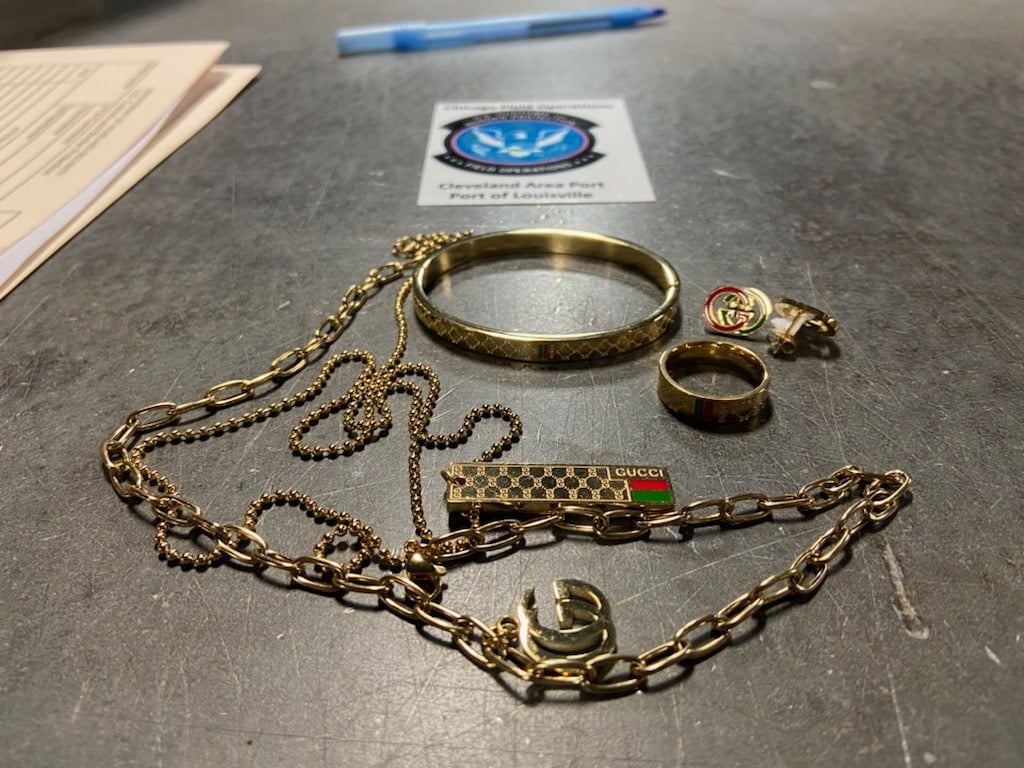 CBP agents in Louisville seize package from China containing $2.5 million  in counterfeit jewelry, News