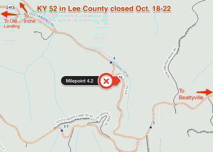 Ky 52 Closure Lee Co Original