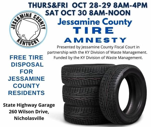 Jessamine County Tire Amnesty Days offers county residents free tire  disposal - ABC 36 News