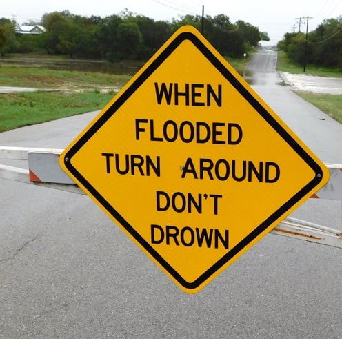 Flood Road Sign