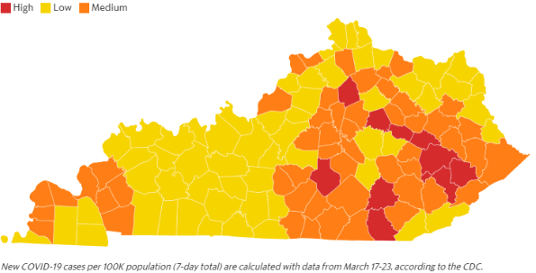 Coronavirus Cdc Map Ky 3 25 22