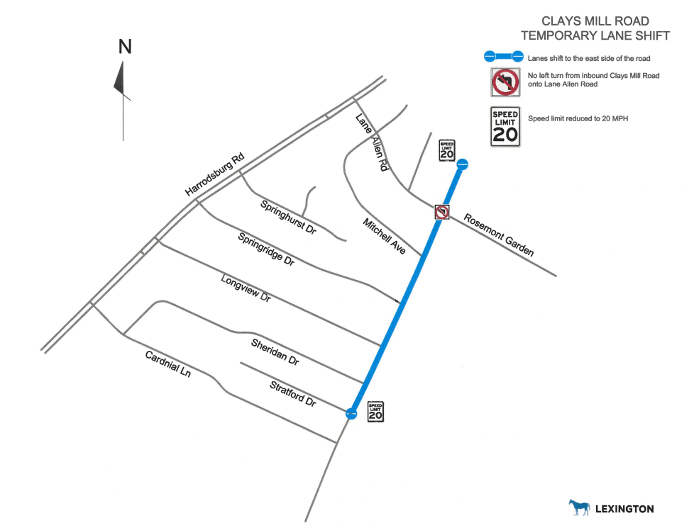 Clays Mill Road Lane Shift Map