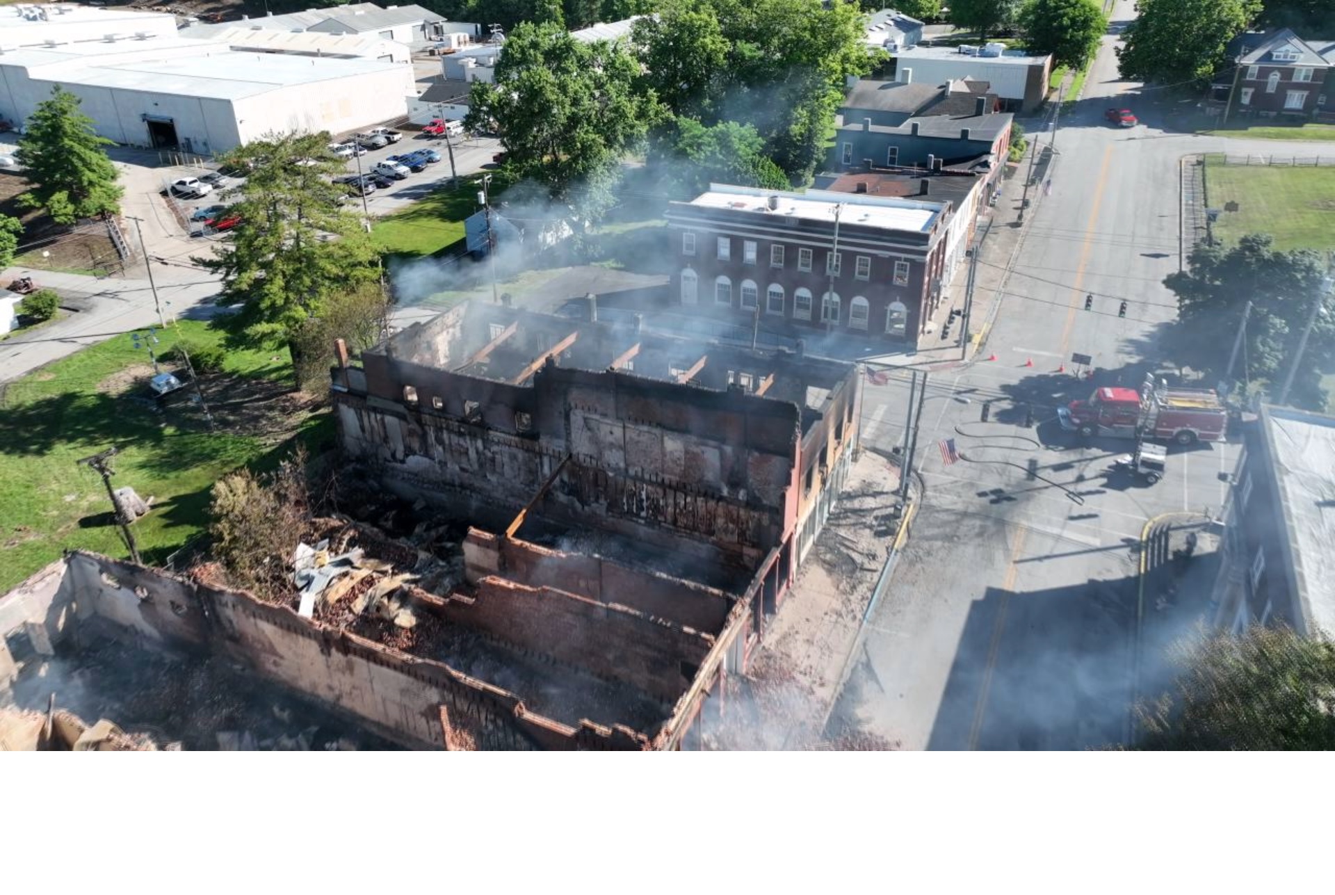 UPDATE Drone footage shows extent of fire damage in downtown