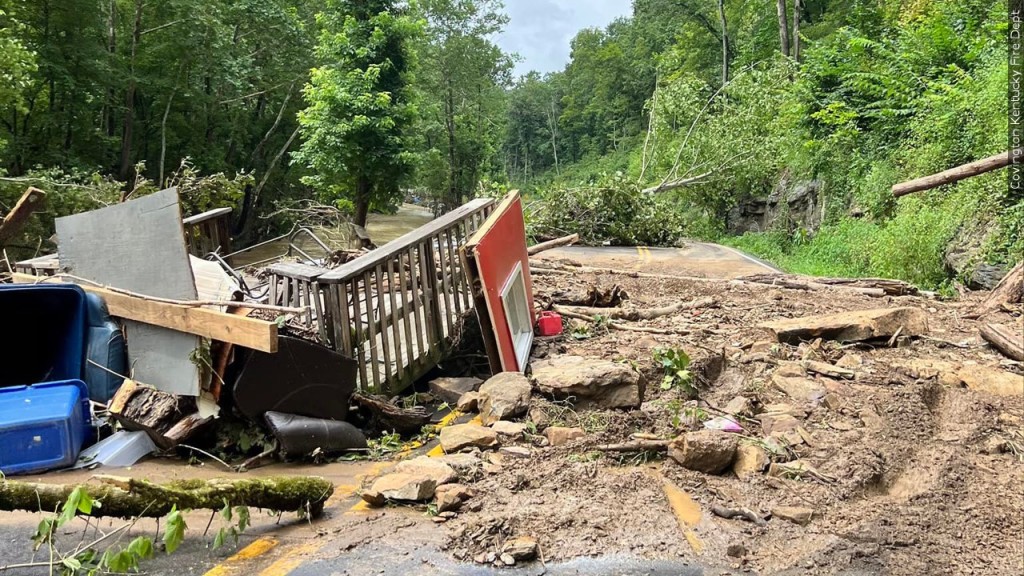Structural damage due to flooding in Kentucky