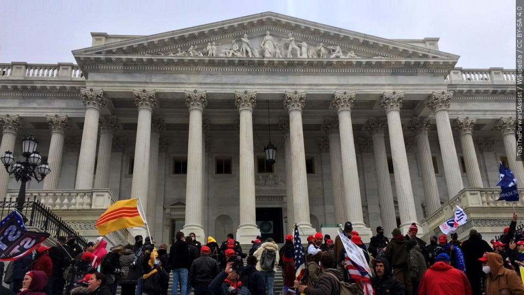 Crowds marching on the US Capitol on the sixth of January