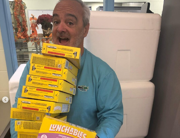 Gerry Brooks with Lunchables boxes | Courtesy: Lunchables