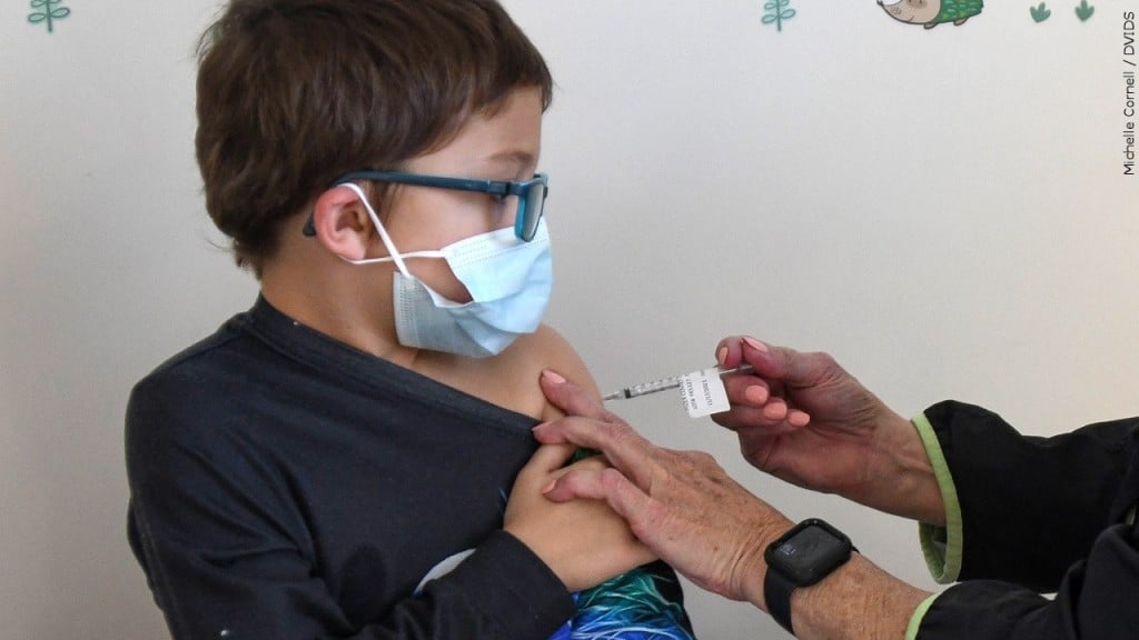 Child receiving a dose of the Pfizer-BioNTech pediatric COVID-19 vaccine