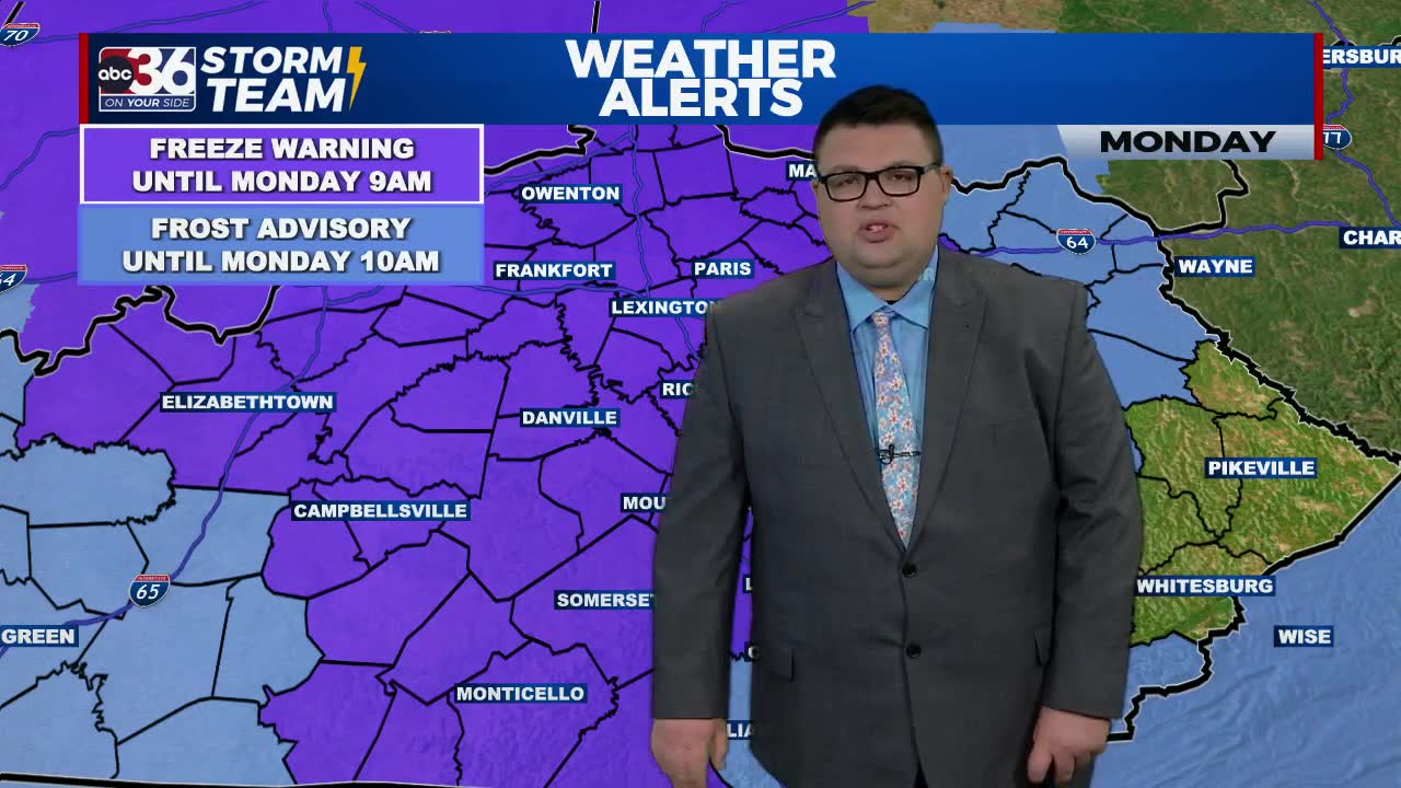 A FREEZE WARNING is in effect for Monday morning - WTVQ
