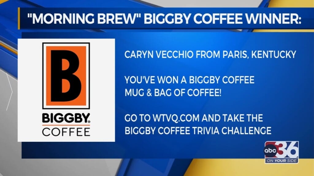 Morning Brew Biggby Coffee Winner Caryn Vecchio Of Paris 4/7/2023