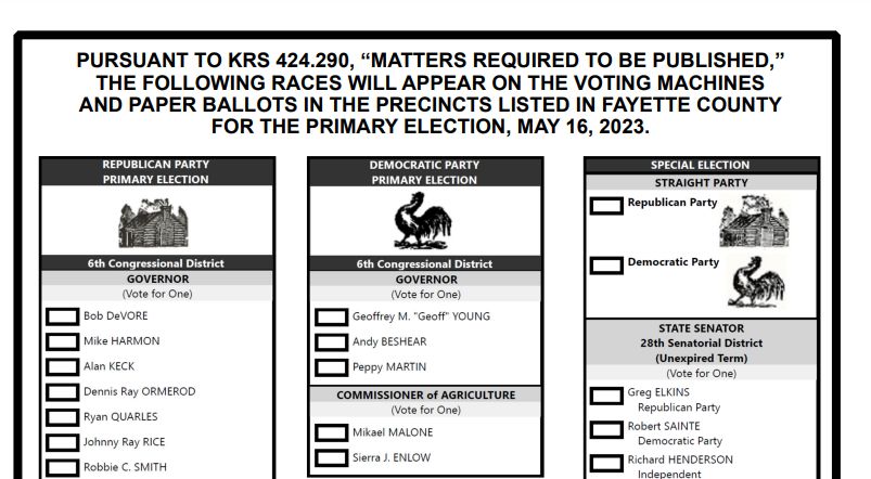 What Will My Ballot Look Like?