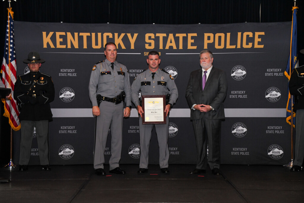 Trooper Billy Ball was named 2022 Trooper of the Year. Trooper Ball is a 5-year veteran of KSP assigned to Post 9 Pikeville (Courtesy: KSP)