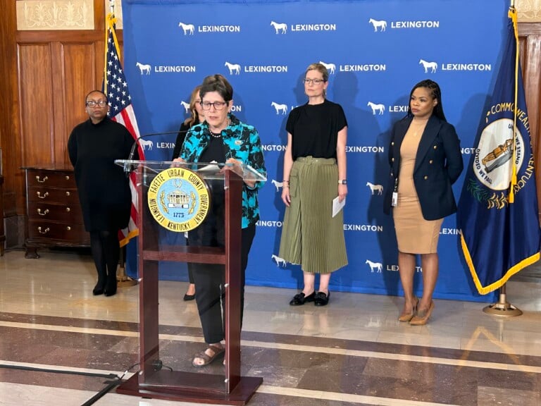 Mayor Linda Gorton at expungement presser (Dylan Scheid/WTVQ)