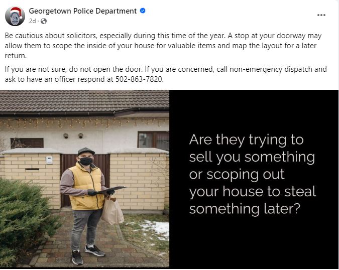 Georgetown Facebook Post