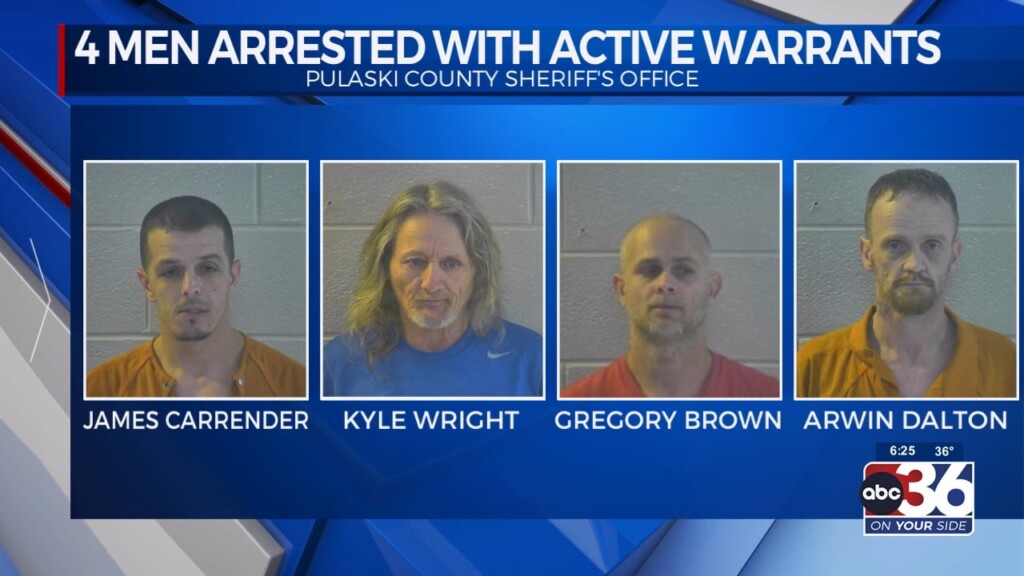 Pulaski County Sheriff's Office Reports 4 Men Arrested With Active Warrants