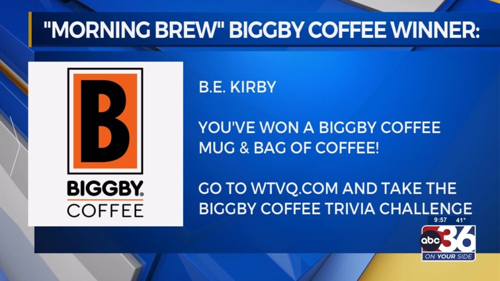 Morning Brew Biggby Coffee Winner B. E. Kirby Of Berea
