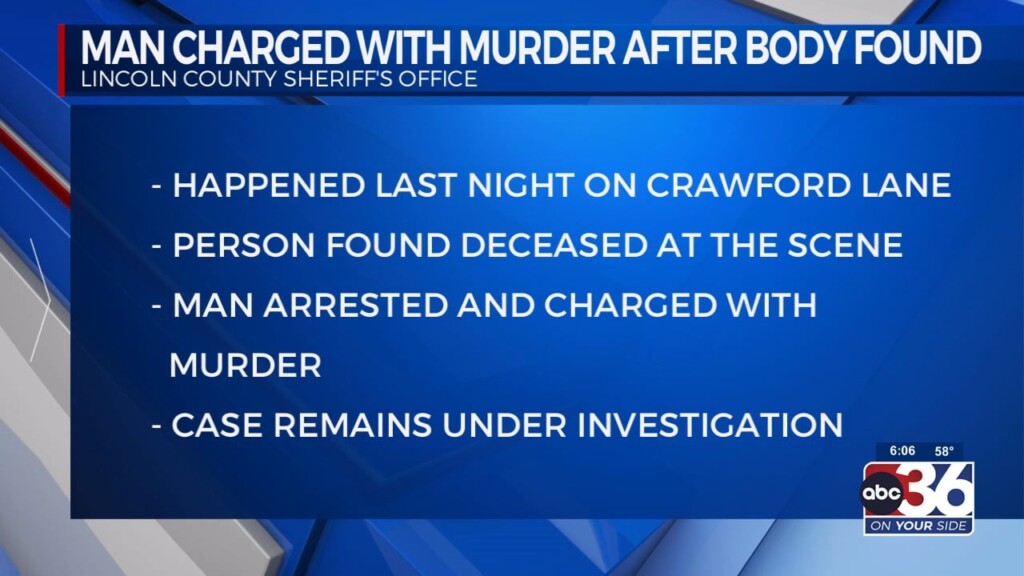 A Man Is Charged With Murder In Lincoln County