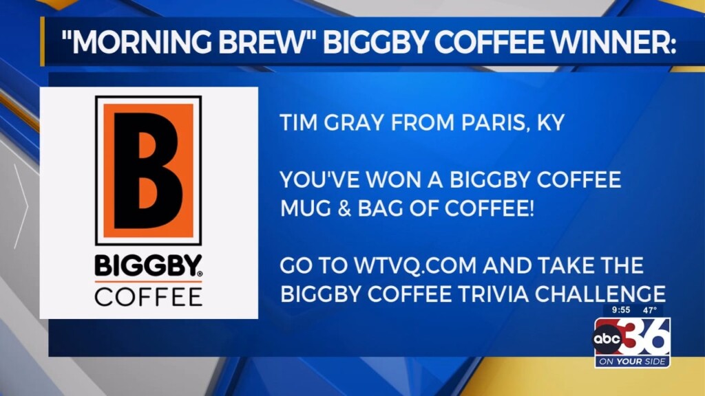 Morning Brew Biggby Coffee Winner Tim Gray Of Paris