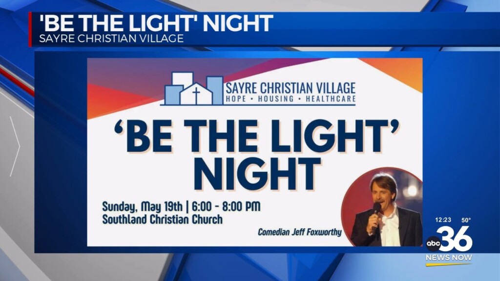 Karen Venis And Doug Flynn Of Sayre Christian Village Visit To Share Information About "be The Light Night 2024" At Southland Christian Church