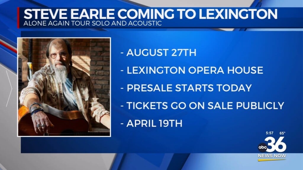 Legendary Singer Steve Earle Plays The Lexington Opera House August 27th