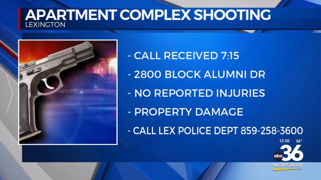 No One Injured In Sunday Apartment Complex Shooting In Lexington