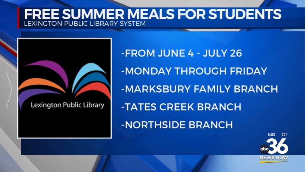 Lexington Public Library Offering Free Summer Meals For Students