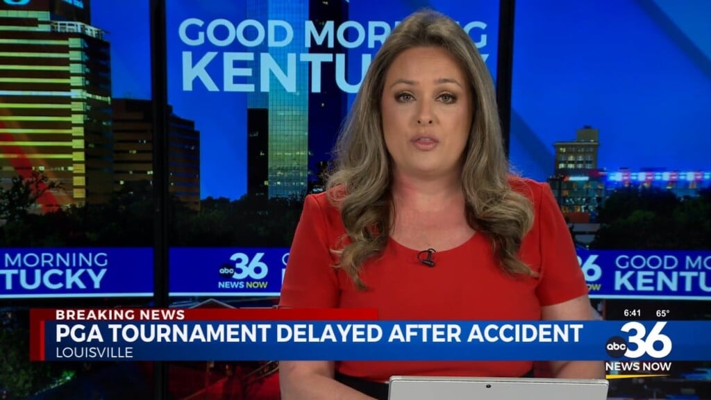 On Friday 17th The 2nd Day Of The P.g.a. Golf Tournament Has Been Delayed Due To A Serious Accident