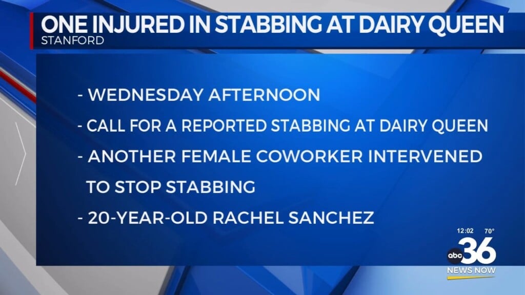 One Employee Stabbed By A Coworker At A Stanford Dairy Queen On Wednesday Afternoon
